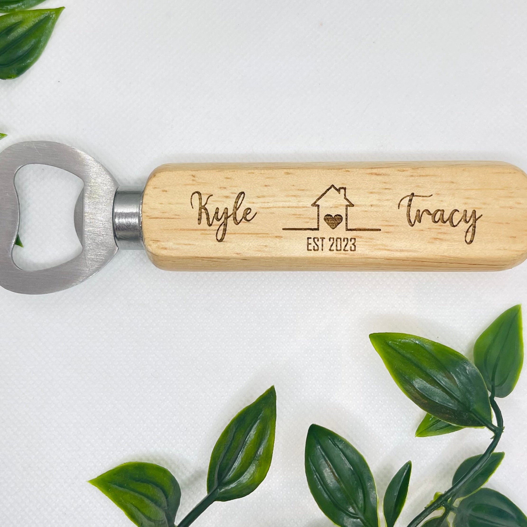 Personalised bottle opener with custom engraving, perfect for alcoholic and non-alcoholic beverages. Crafted for special occasions, birthdays, weddings, and stag dos. Practical yet sentimental gifts from Rowland Designs. Explore now!