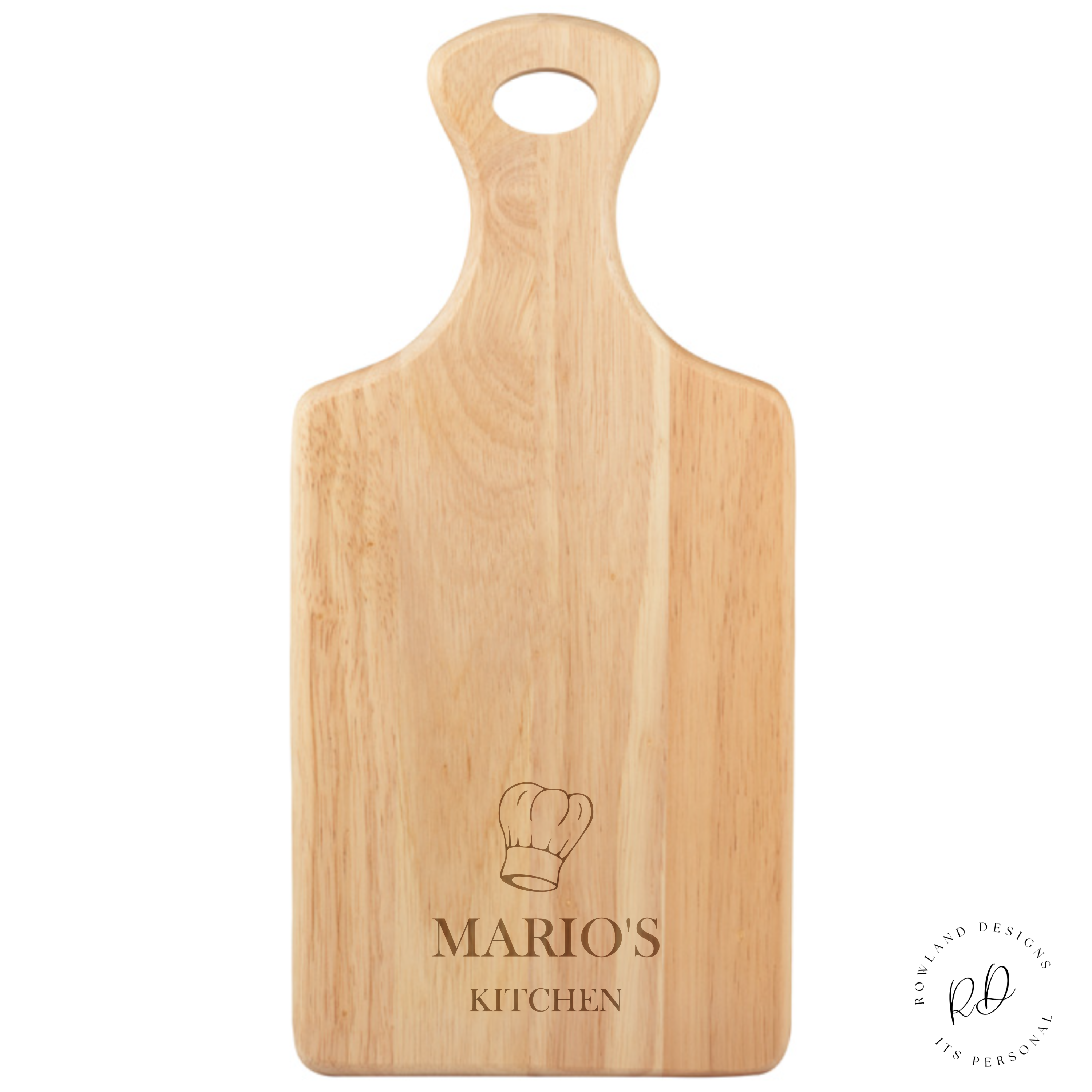 Personalised Serving Board with Chef Hat Engraving - Ideal for Hosting Events