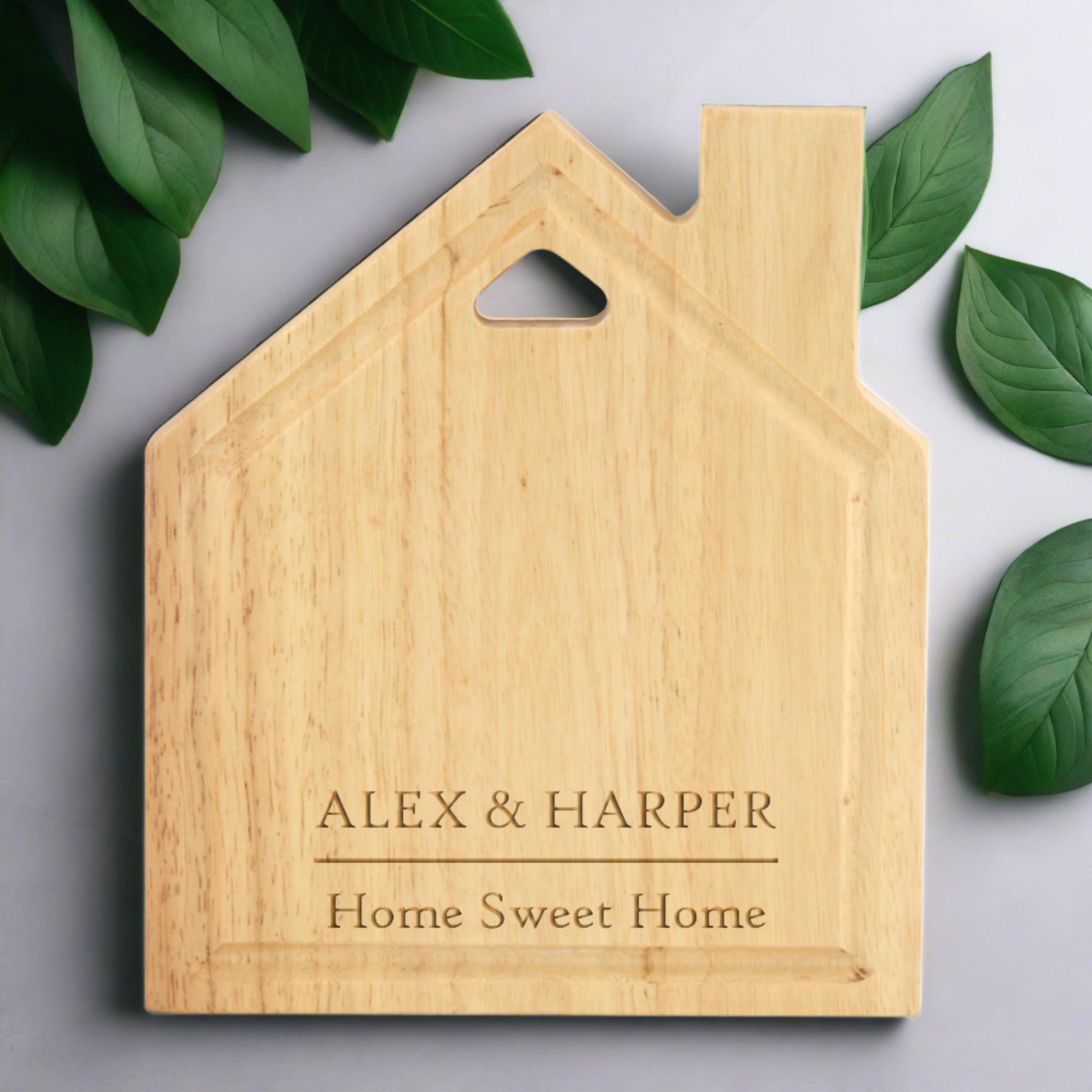 Heartfelt Addition: Engraved Personalised  House Chopping Board