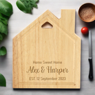 Heartfelt Addition: Engraved House Chopping Board, personalise with 3 lines of text. 