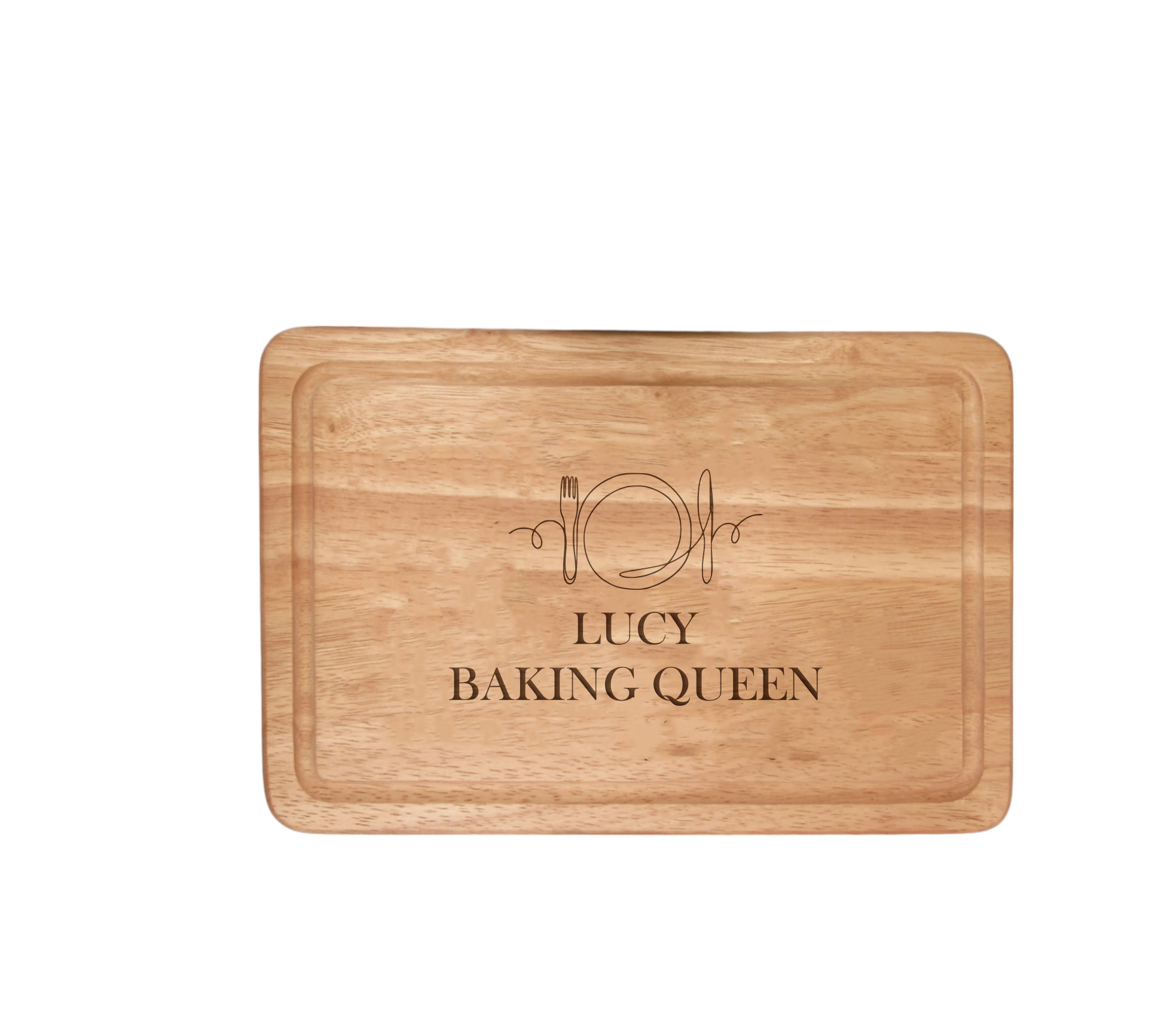 Elevate your kitchen style with our Personalised Chopping Board Knife & Fork Design. Engrave 2 lines of text (max 20 characters each in caps) on this 300mmX200mm premium wood board. Perfect for housewarmings or special occasions, it adds personalized charm to your cooking. Versatile and classy, enjoy a unique culinary experience. Reminder: Hand-wash only for enduring elegance.