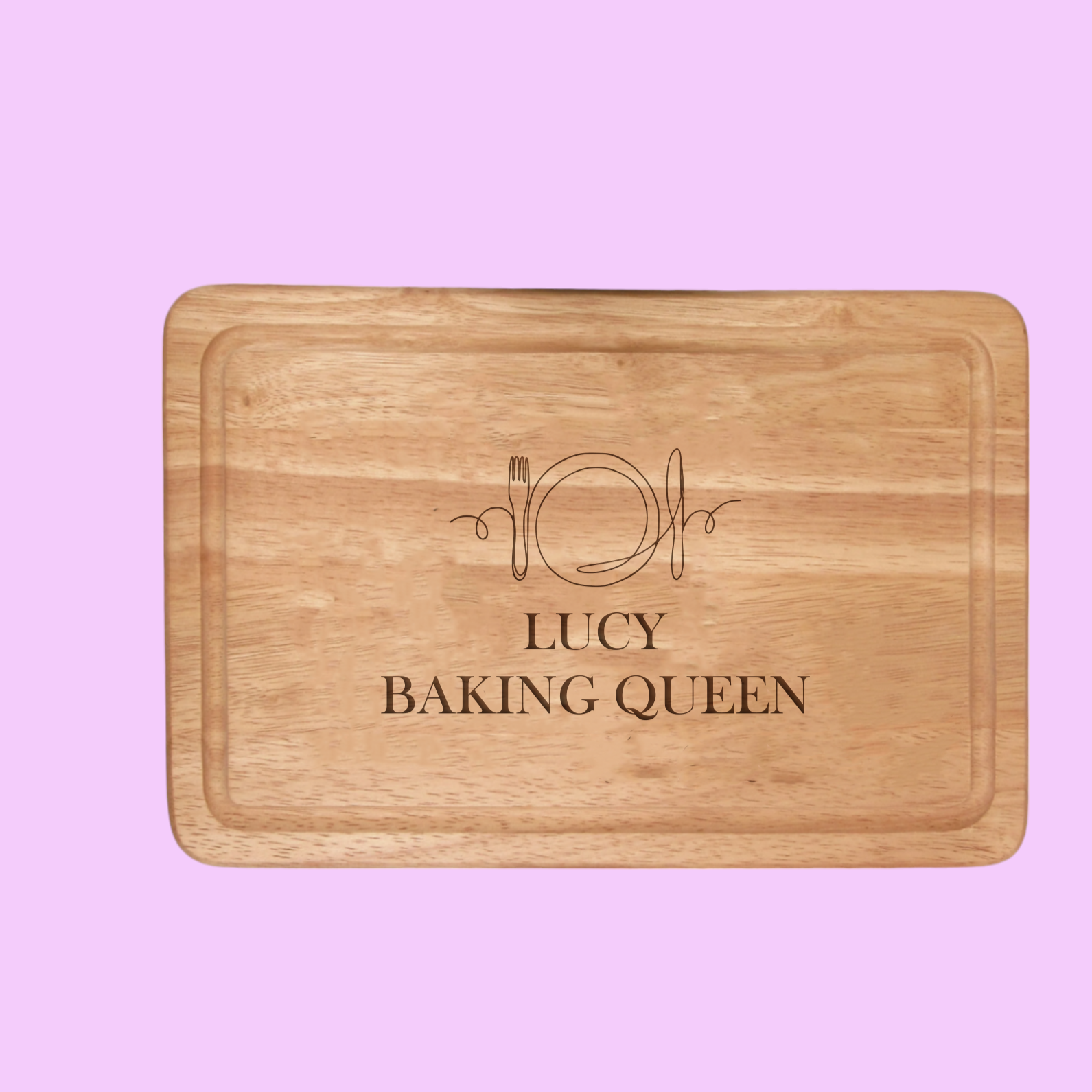 Transform your kitchen with our Personalised Chopping Board Knife & Fork Design. Add 2 lines of text (max 20 characters each in caps) on this 300mmX200mm premium wood board. An ideal gift for housewarmings or special occasions, it brings personalized perfection to your cooking. Versatile and elegant, create a unique culinary experience. Tip: Hand-wash only for lasting allure.