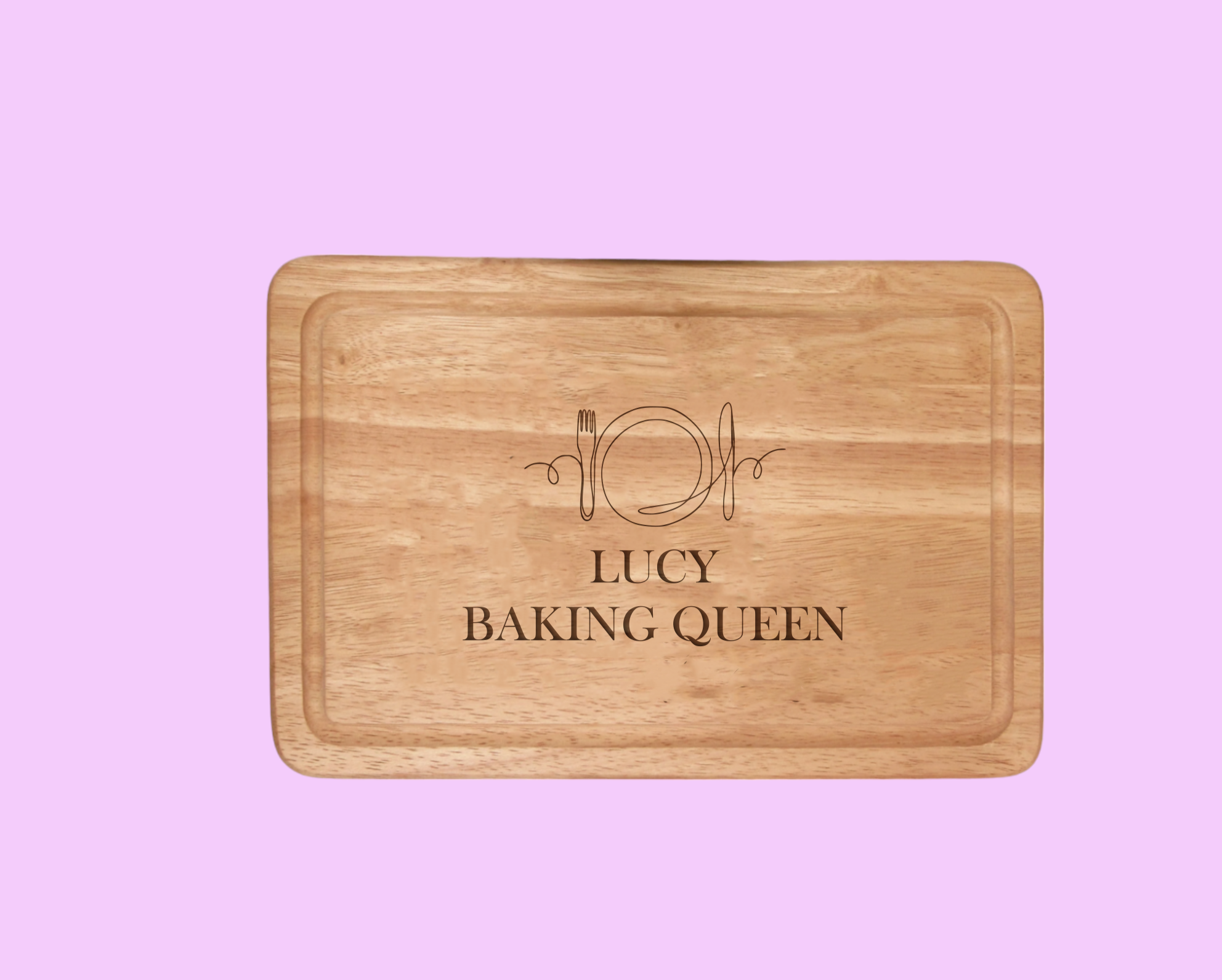 Transform your kitchen with our Personalised Chopping Board Knife & Fork Design. Add 2 lines of text (max 20 characters each in caps) on this 300mmX200mm premium wood board. An ideal gift for housewarmings or special occasions, it brings personalized perfection to your cooking. Versatile and elegant, create a unique culinary experience. Tip: Hand-wash only for lasting allure.