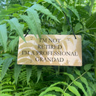 "Gold Personalised Engraved Sign for Grandads - Custom Acrylic Sign with 'I Am Not Retired, I Am a Professional Grandad' Phrase, 220X110 Size, 3mm Acrylic, Black Engraving, Waterproof and Easy to Clean