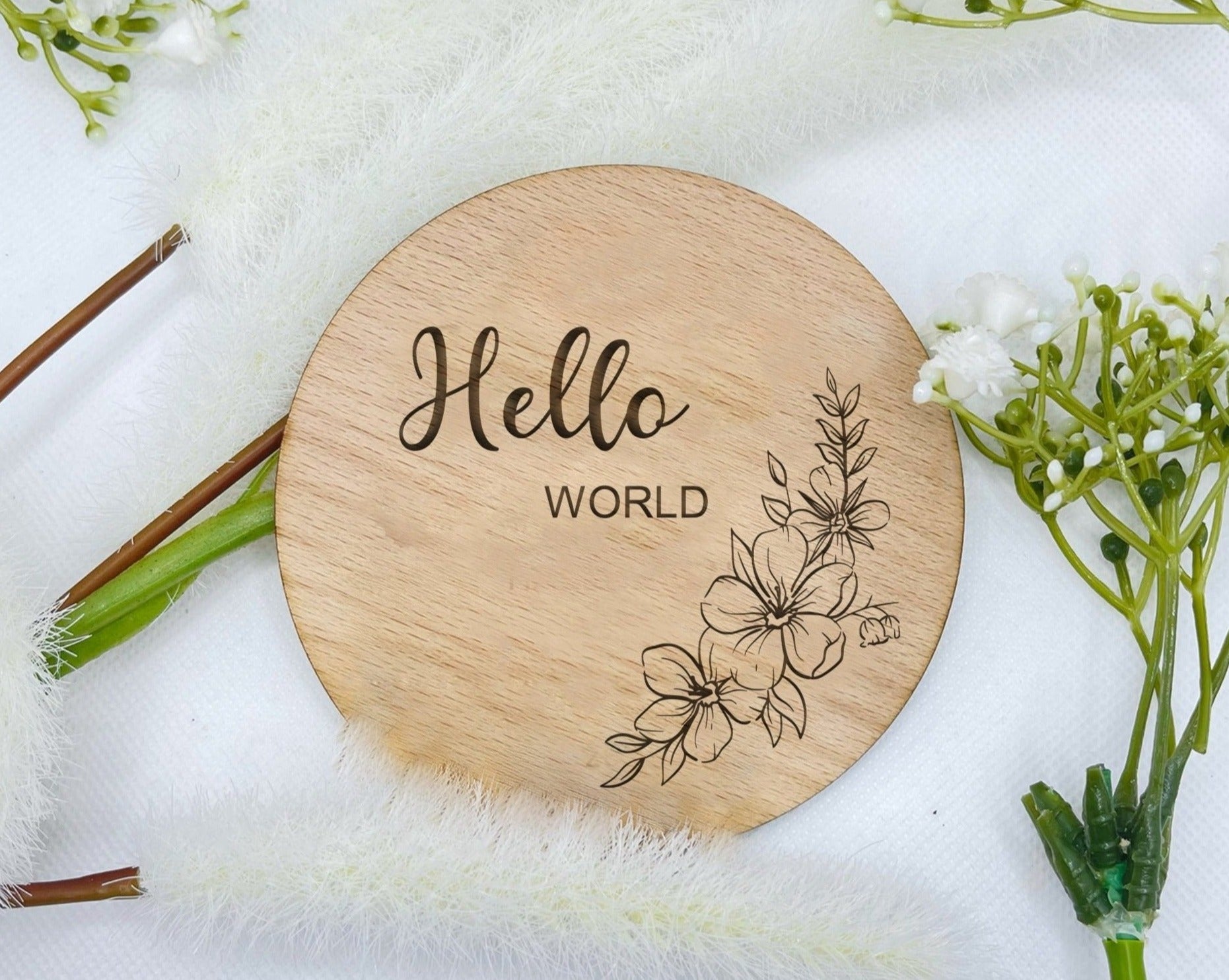 Unveil your joy with our Hello World Baby Announcement Plaque – a charming keepsake adorned with a beautiful roses design, perfect for capturing and cherishing precious moments.