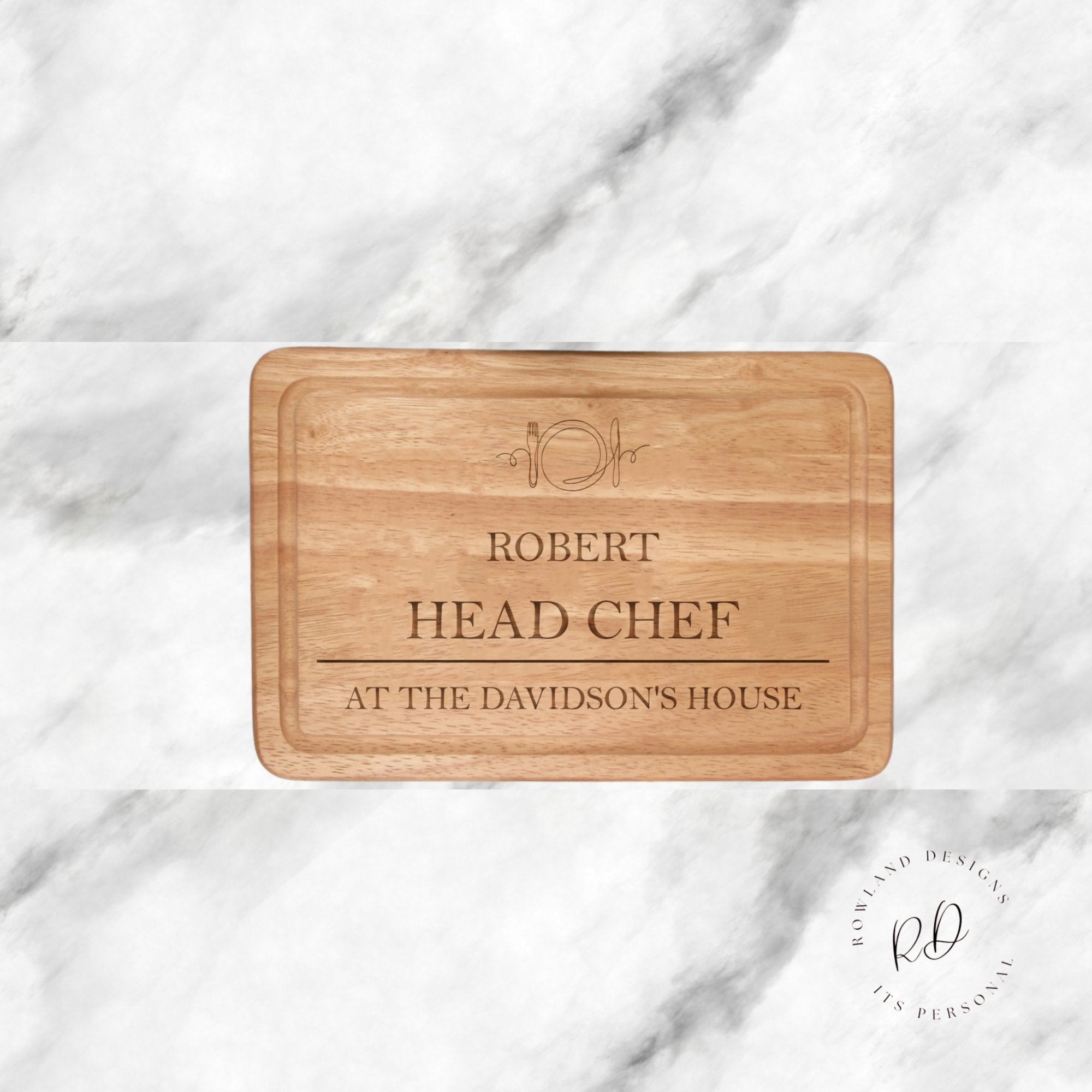 Discover the charm of our Personalised Chopping Board with Knife & Fork Design, laser-engraved on Beech Wood. Elevate your kitchen or share the love with this perfect gift. All text in caps for a personal touch. Order today for celebrations filled with personalized magic. Measures 300mm x 200mm. Please note: Hand wash only, not dishwasher safe. 📦❤️