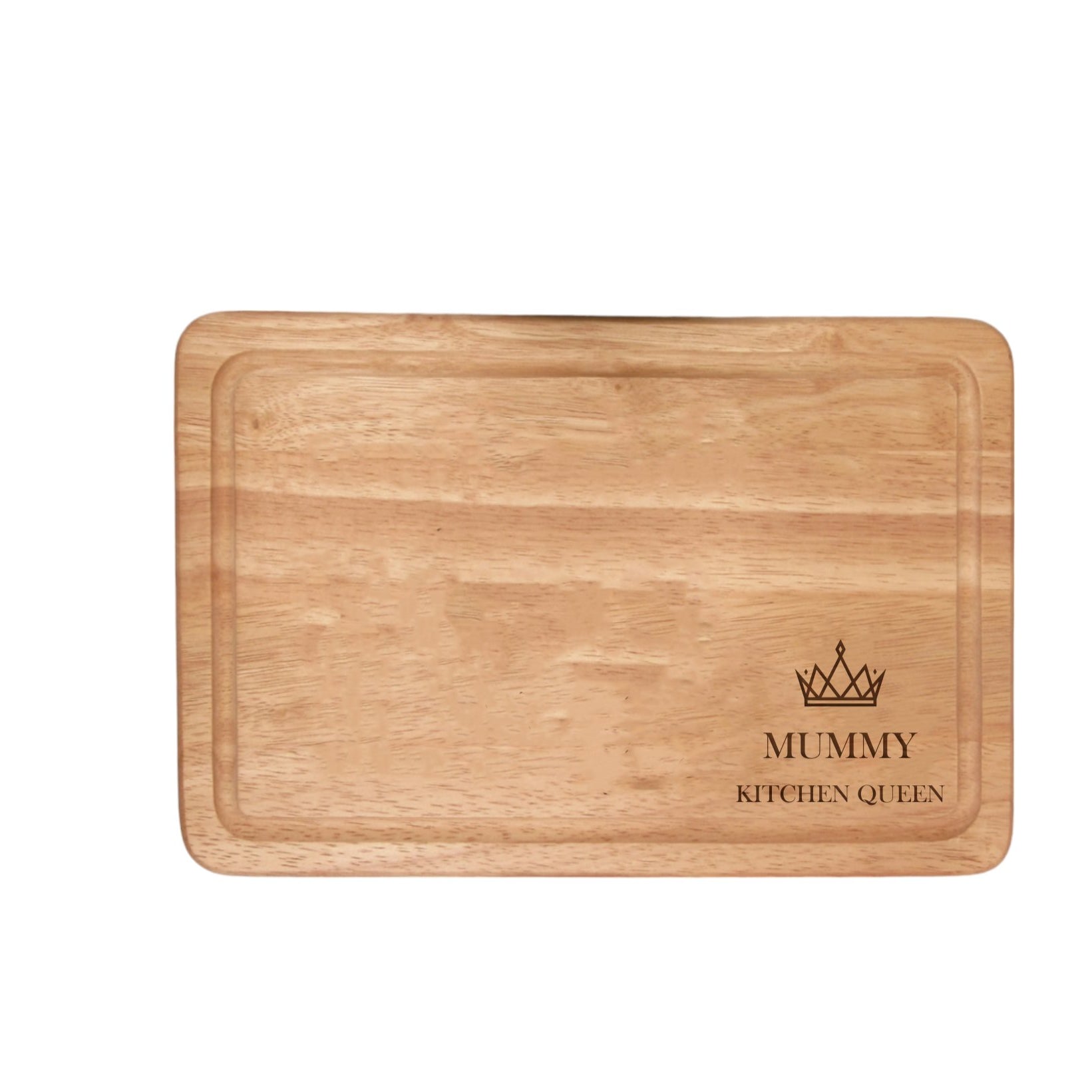 Elevate your kitchen with our Personalised Chopping Board Queen Crown Right Hand Side Design, a regal tribute to the Queen of the kitchen. Measuring 300x200mm, this premium wood board allows you to engrave two lines of text (max 20 characters each), making it an exquisite gift for birthdays, Mother’s Day, weddings, Christmas, or just to show appreciation. Crafted with precision, this board seamlessly combines practicality and sentiment, enhancing your culinary experience with personalised perfection. 