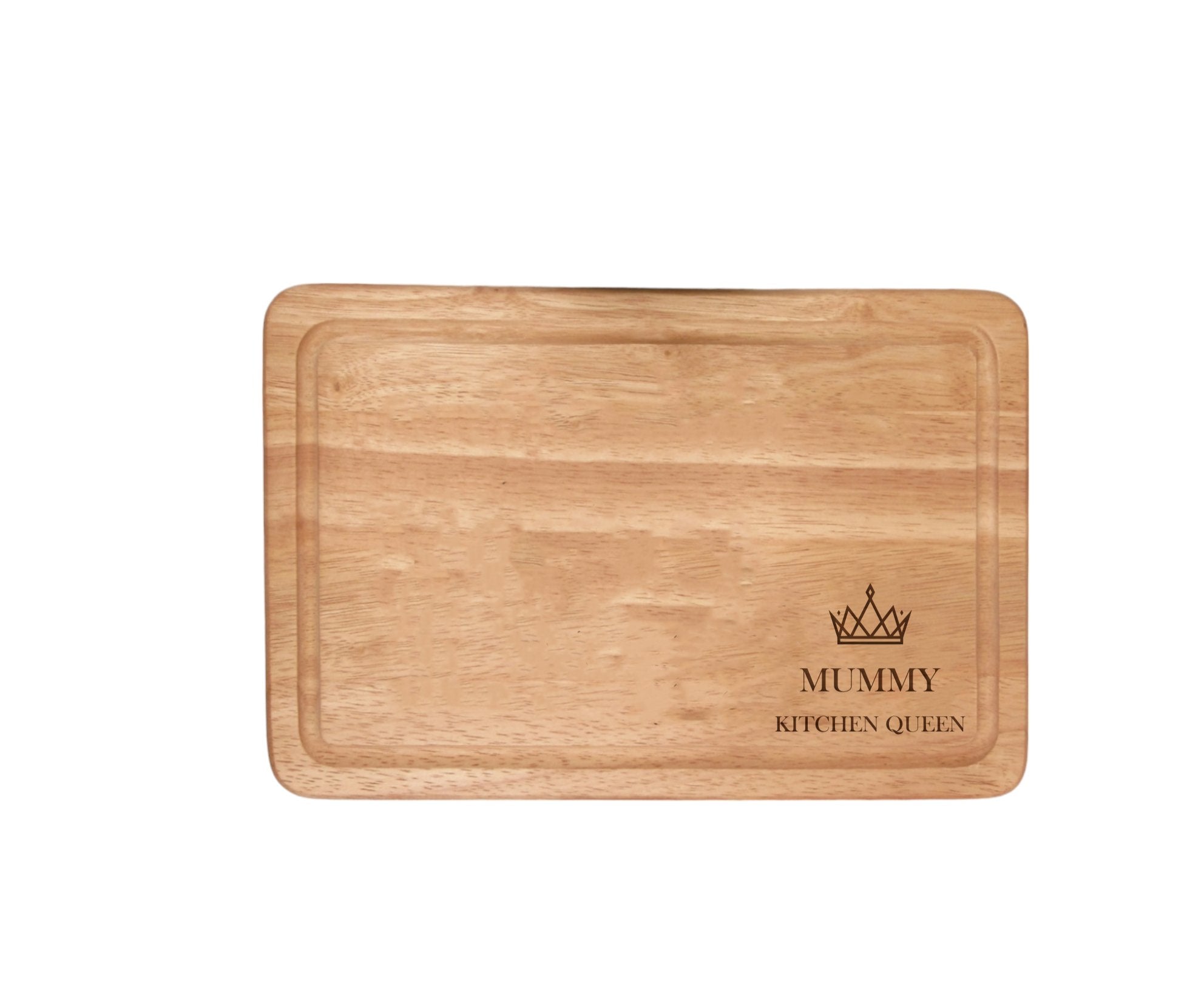 Elevate your kitchen with our Personalised Chopping Board Queen Crown Right Hand Side Design, a regal tribute to the Queen of the kitchen. Measuring 300x200mm, this premium wood board allows you to engrave two lines of text (max 20 characters each), making it an exquisite gift for birthdays, Mother’s Day, weddings, Christmas, or just to show appreciation. Crafted with precision, this board seamlessly combines practicality and sentiment, enhancing your culinary experience with personalised perfection. 