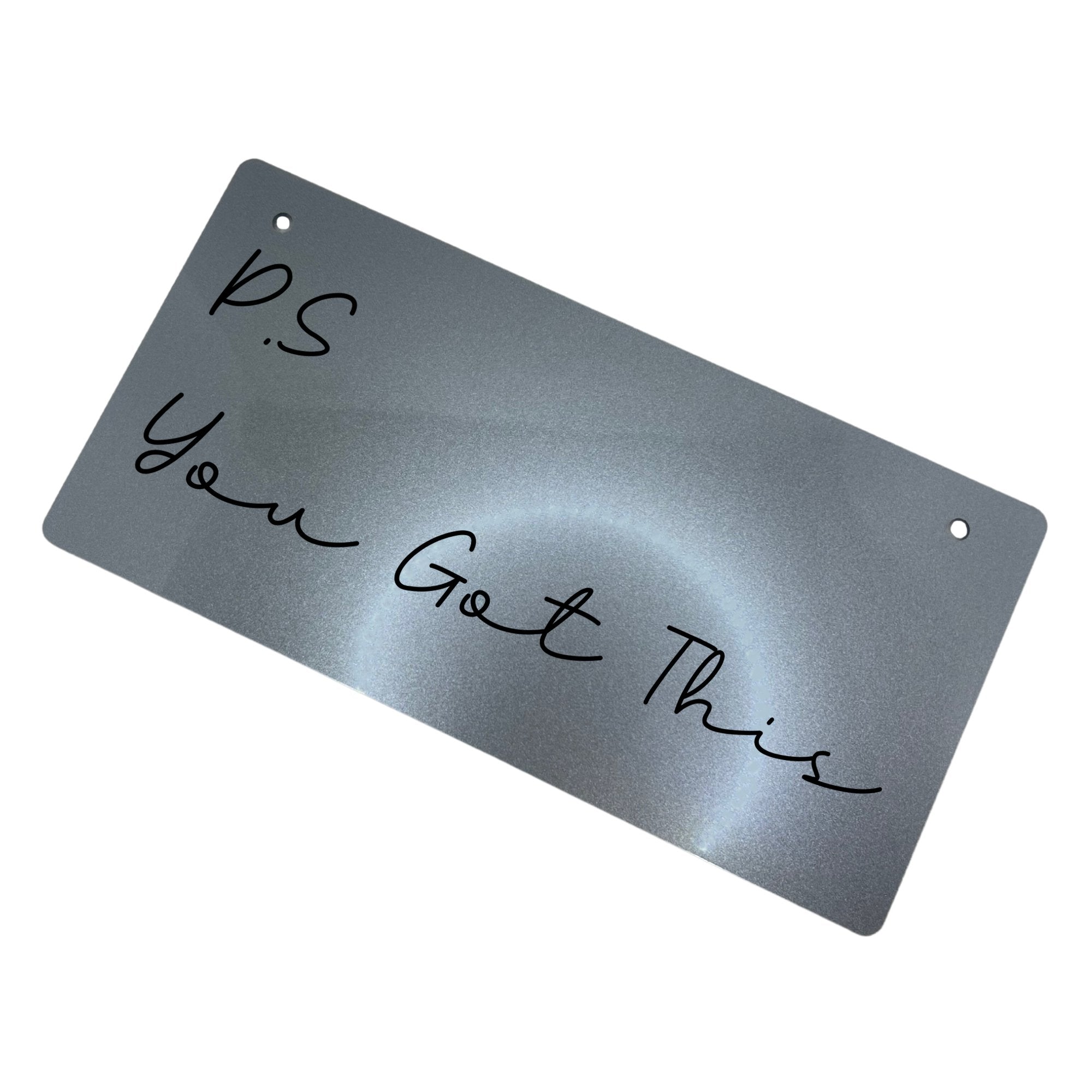 Clear and fade-resistant laser-engraved inscription of the empowering message on the sign.