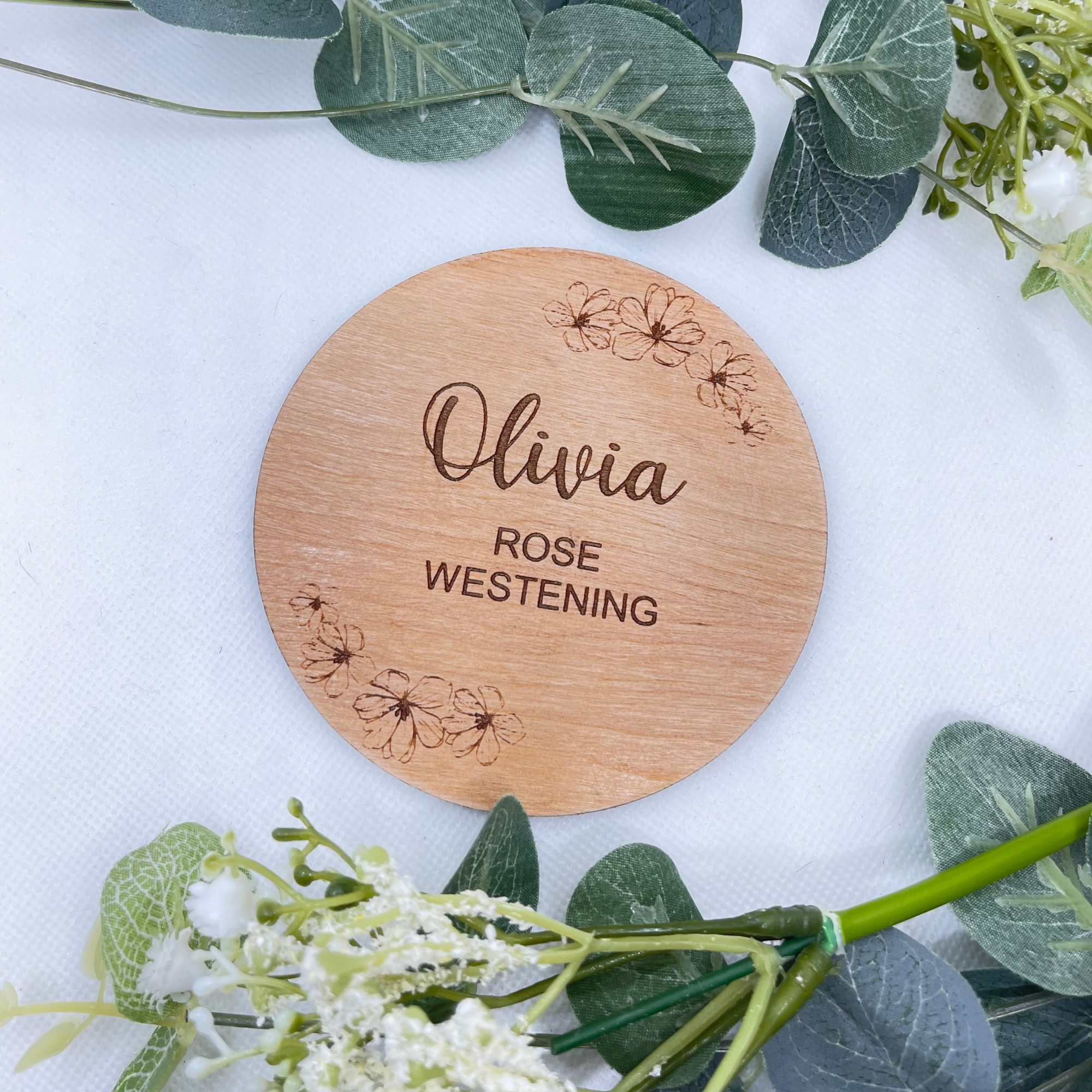 Personalised wooden baby announcement UK blog 