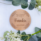 Beautifully designed Baby Announcement plaque, personalised and made from Beech veneer or white MDF. A sophisticated addition to any nursery.