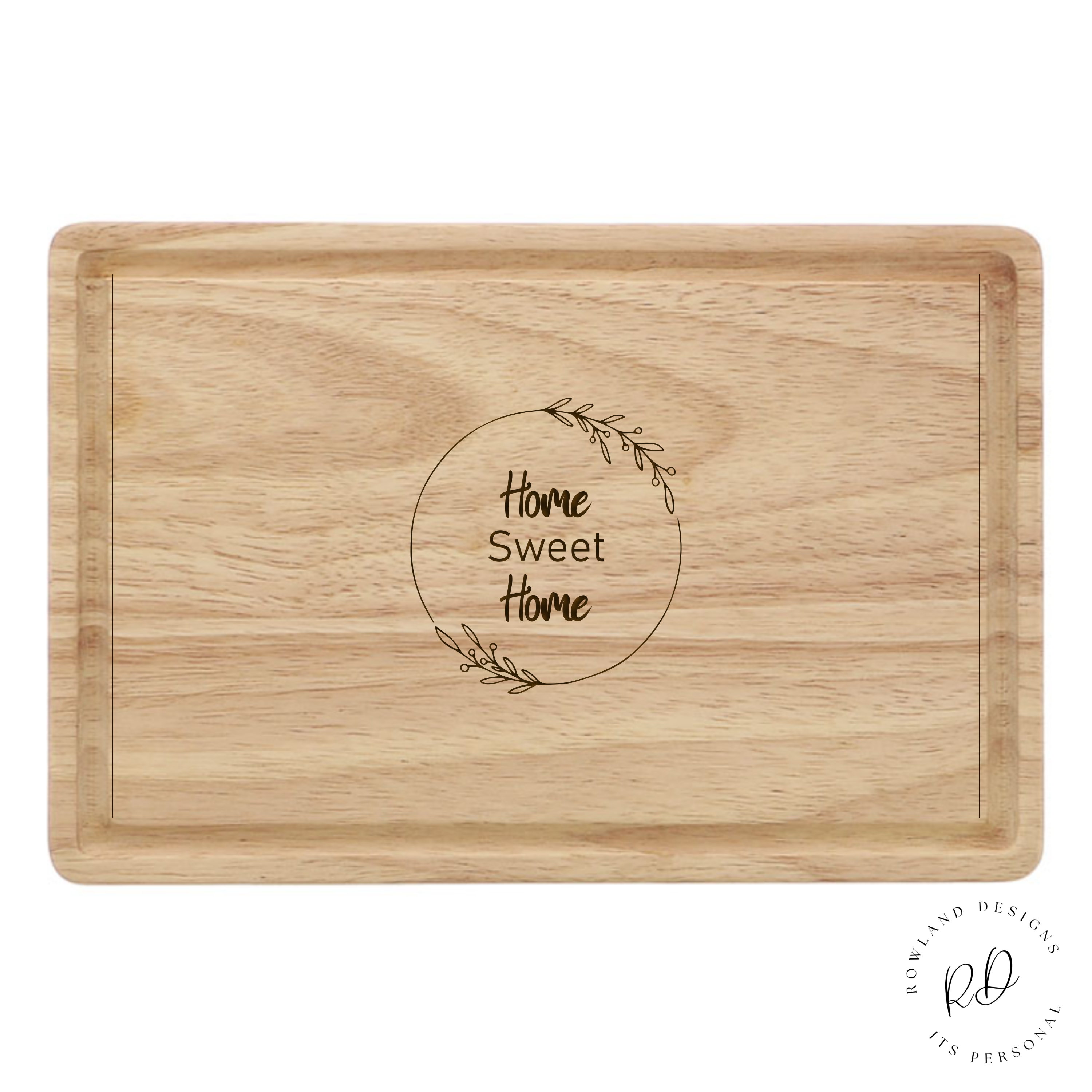  Wooden chopping board with 'Home Sweet Home' engraving, ideal gift for new homeowners, crafted from high-quality wood.