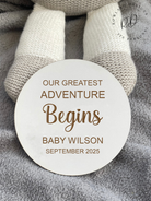 Custom Baby Announcement plaque, personalised and made from premium Beech veneer or white MDF. A timeless addition to any nursery and a cherished keepsake.