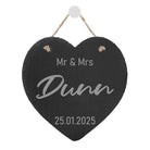 Personalised Wedding Heart Slate Sign for Mr. & Mrs. - Customizable Keepsake Gift for Newlyweds