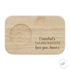 Custom Tea & Biscuits Serving Board image, ideal for personalized gifts, with space for hot drinks and delicious snacks.