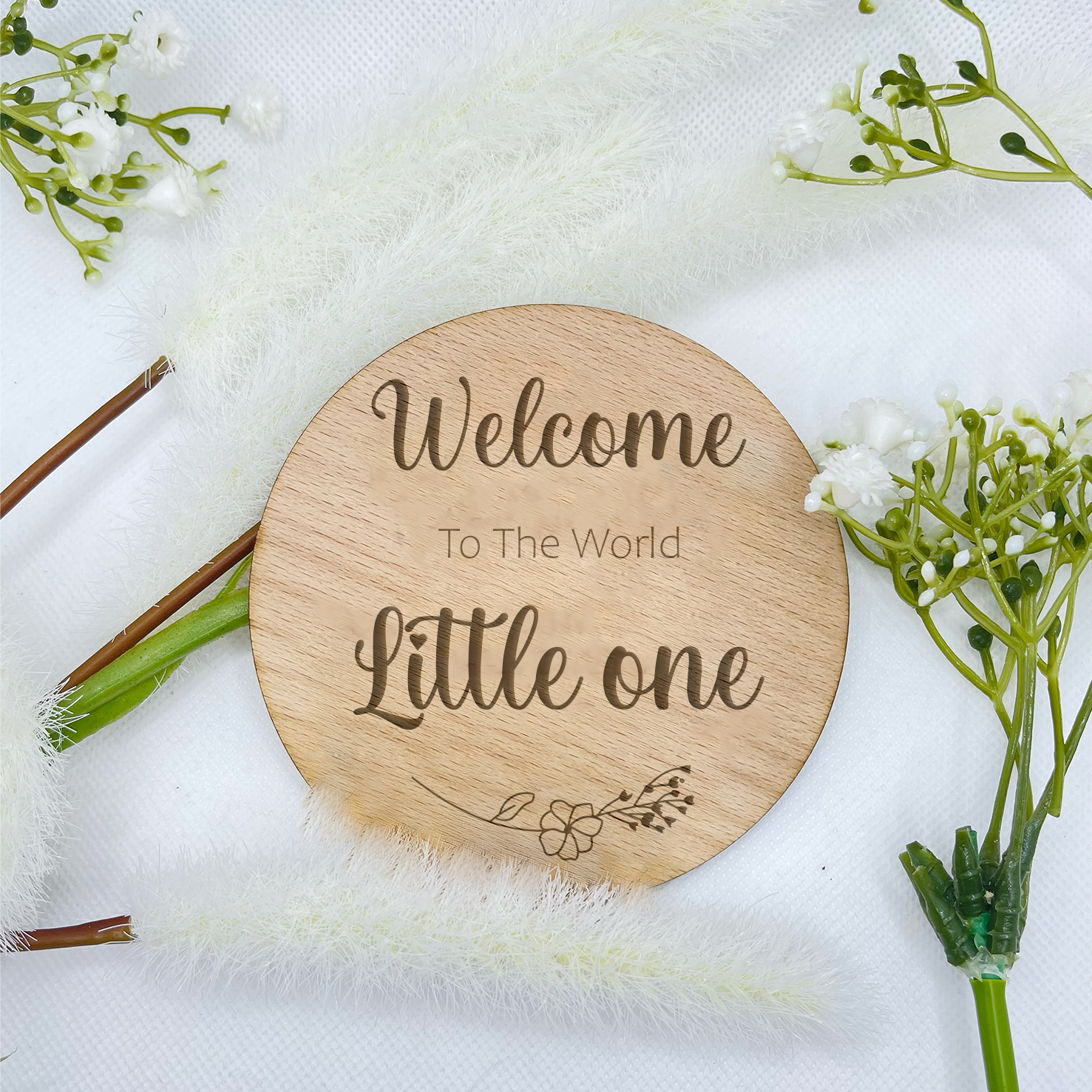 Announce your bundle of joy with our sweet 'Welcome to the World' Baby Announcement Plaque.