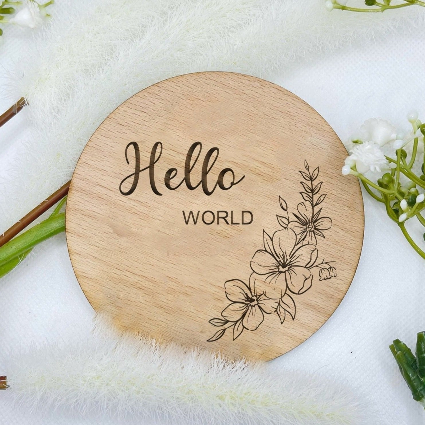 Unveil your joy with our Hello World Baby Announcement Plaque – a charming keepsake adorned with a beautiful roses design, perfect for capturing and cherishing precious moments.