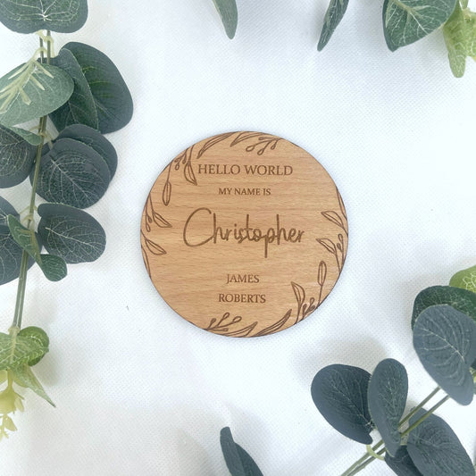 Cherish precious moments with our Customizable Personalised Baby Announcement Plaque – a warm welcome for your little one.