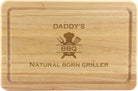 Custom Engraved Wooden Chopping Board with 'Natural Born Griller' and BBQ Image, Personalized Chopping Board with Laser-Engraved Name and Grill Design