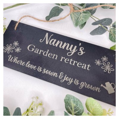 Personalised Slate Garden Sign - Where Love Is Sown Garden Retreat