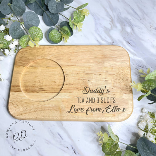 Personalised Tea & Biscuit Board, Handcrafted , Custom Gift